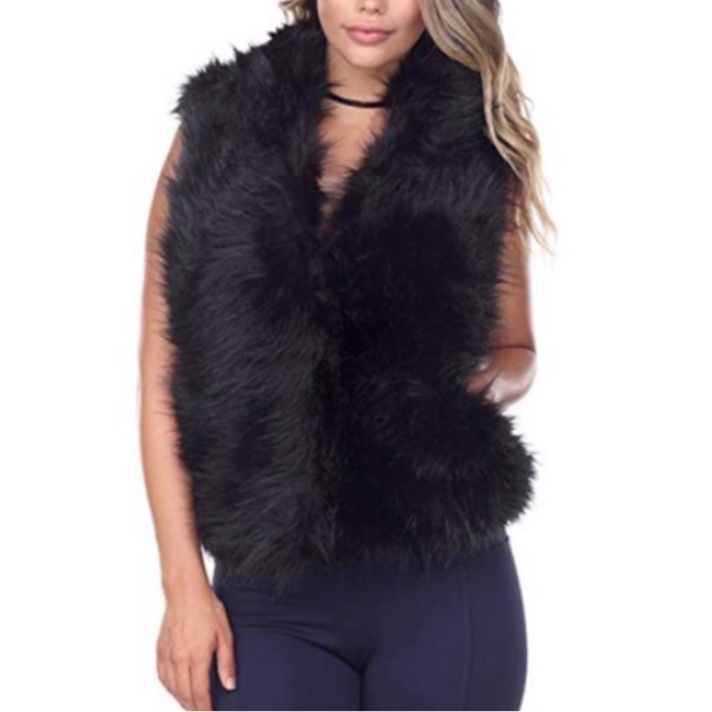 Black Fur Vest